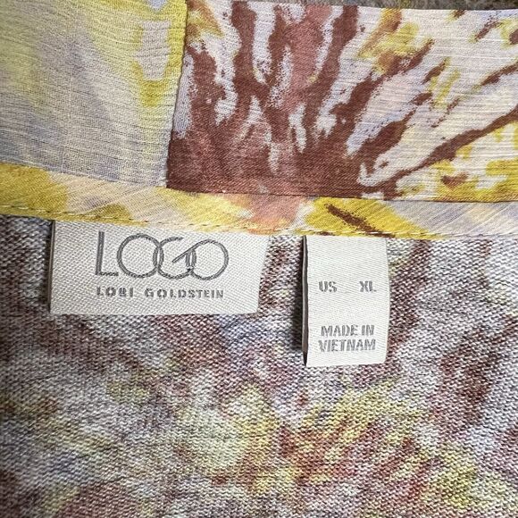 3/$30 Logo‎ By Lori Goldstein Sweater Knit Chiffon Vest XL Multicolor Tie Waist - Picture 3 of 10